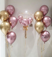 Chrome Pink & Chrome Gold Balloons bouquet