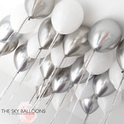 Get White & Silver Helium Ceiling Balloon delivered same days