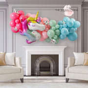 Pastel Unicorn Party Foils Inflated Balloon Garland 2m